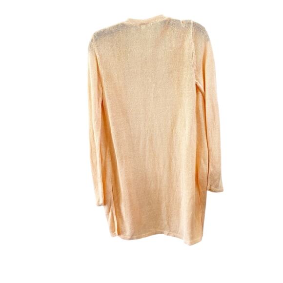 J. Jill Linen Blend Cardigan Size XS Soft Orange Open Front Lightweight Knit - Picture 3 of 5